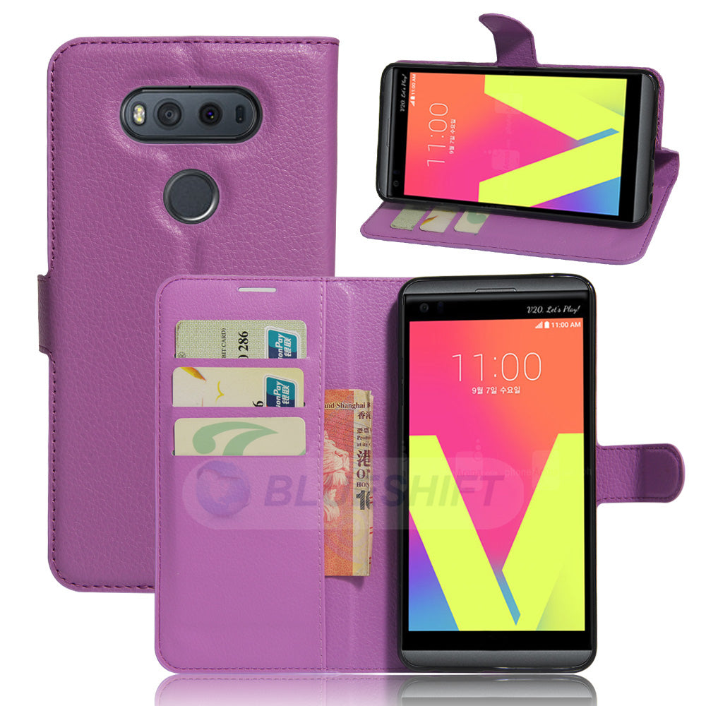 LG V20 Pu Wallet Case [Purple]