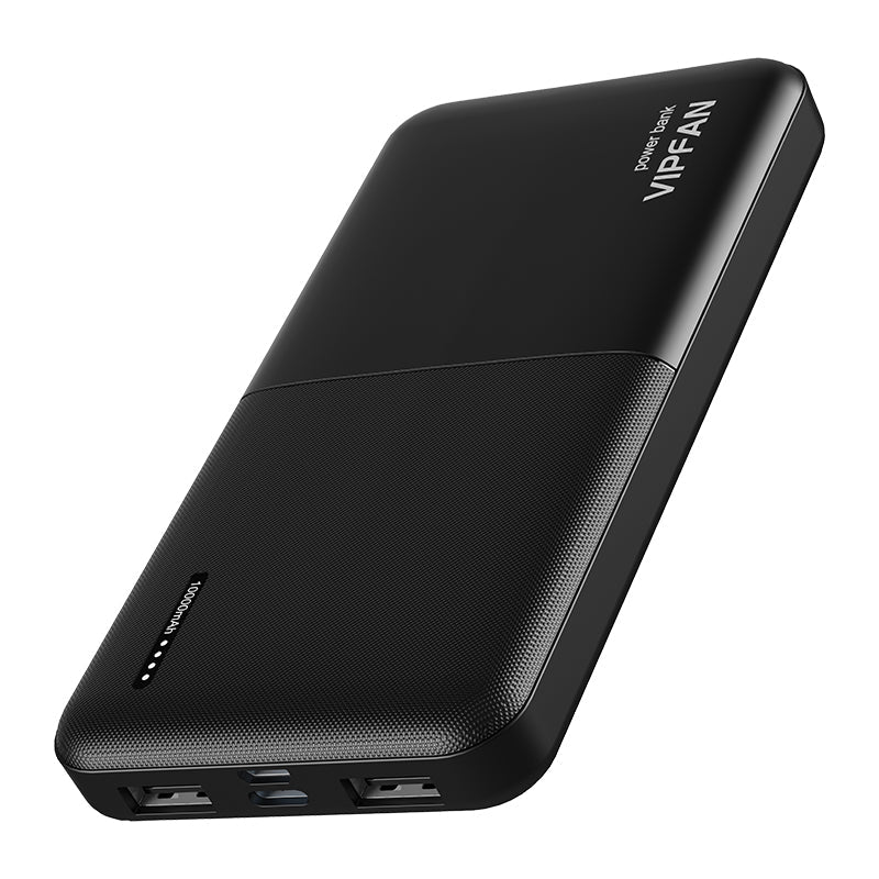 VipFan 10000mAh Power Bank w/ 2.1A, 2 USB (F04) [ Black ]
