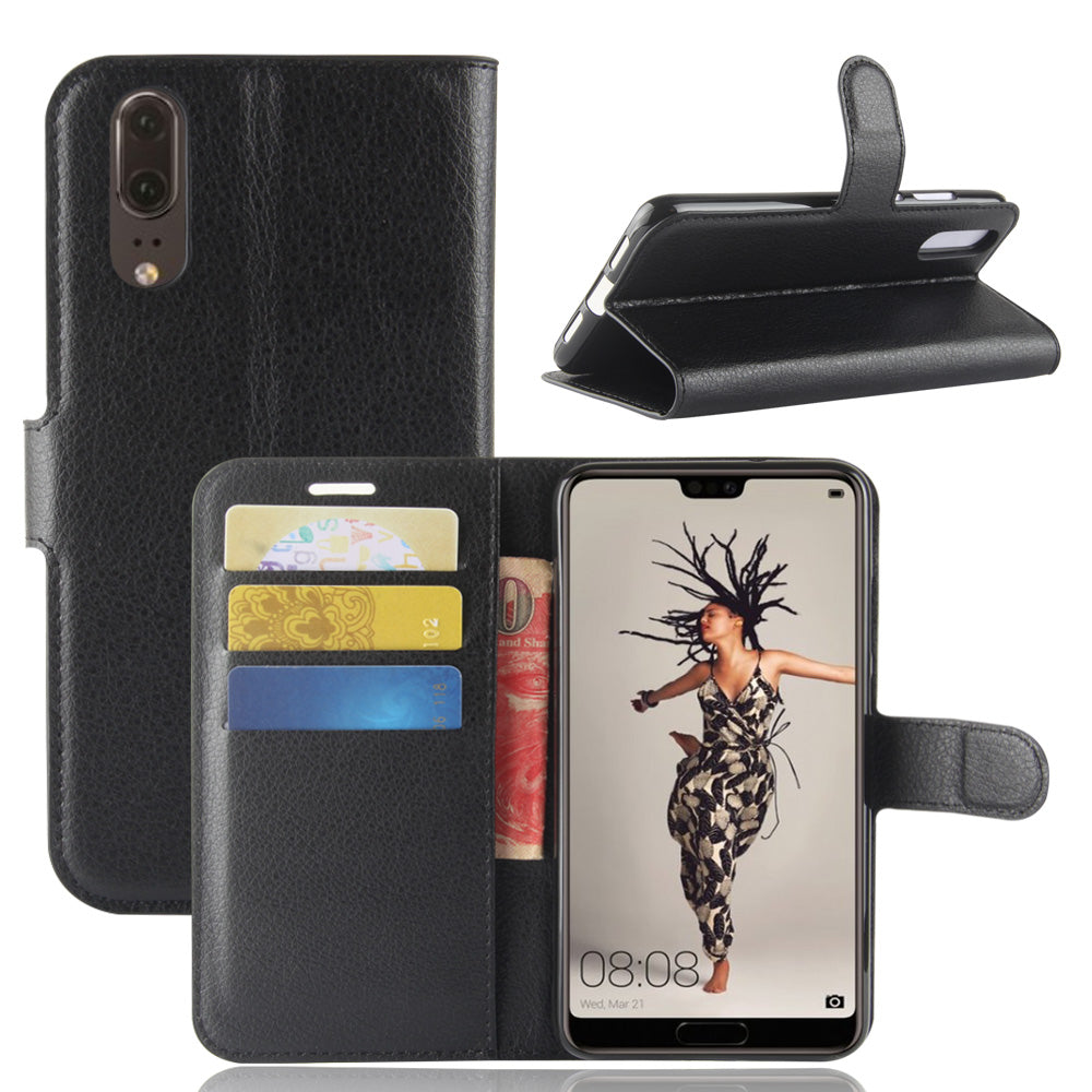 Huawei P20 Pu Wallet Case [Black]