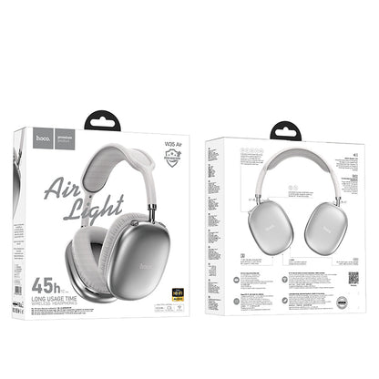 Premium Bluetooth Headset w/ 45 Hours, Light Weight (W35 Air) [Silver]