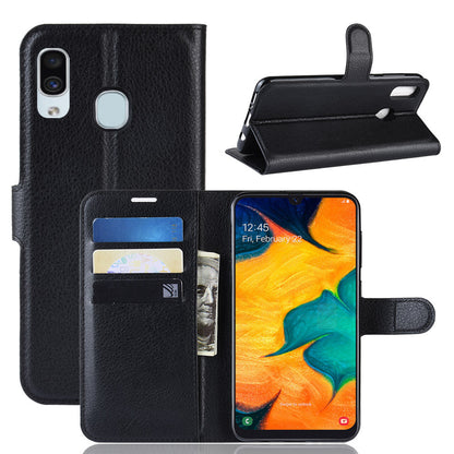 Galaxy A20/A30 Pu Wallet Case [Black]