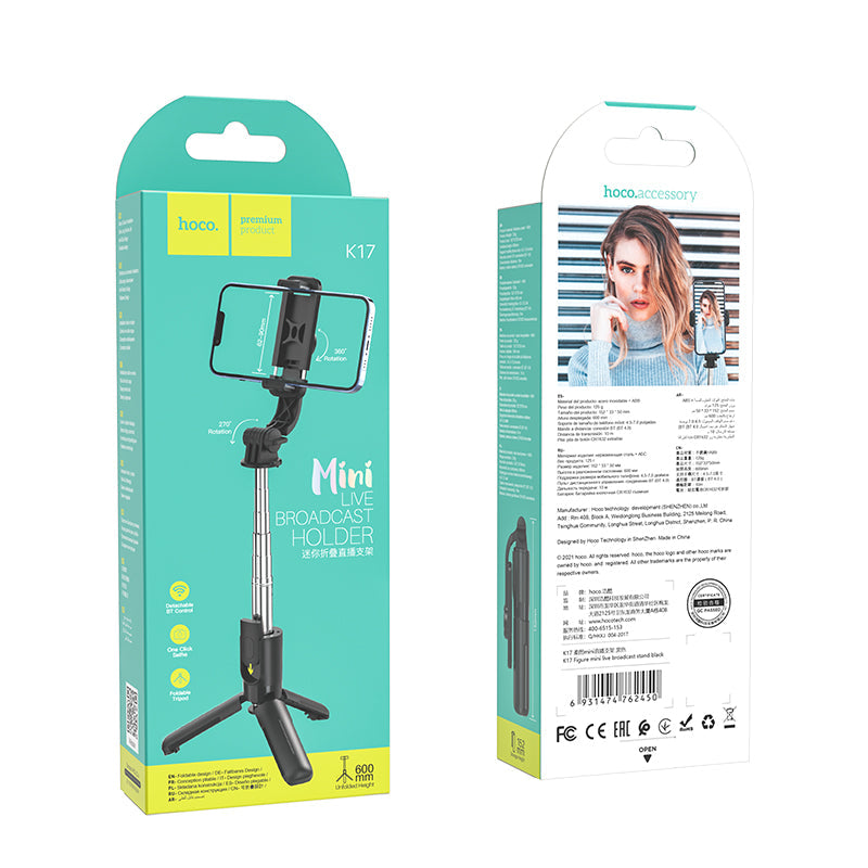 Hoco Bluetooth Selfie Stick with Tripod (K17)