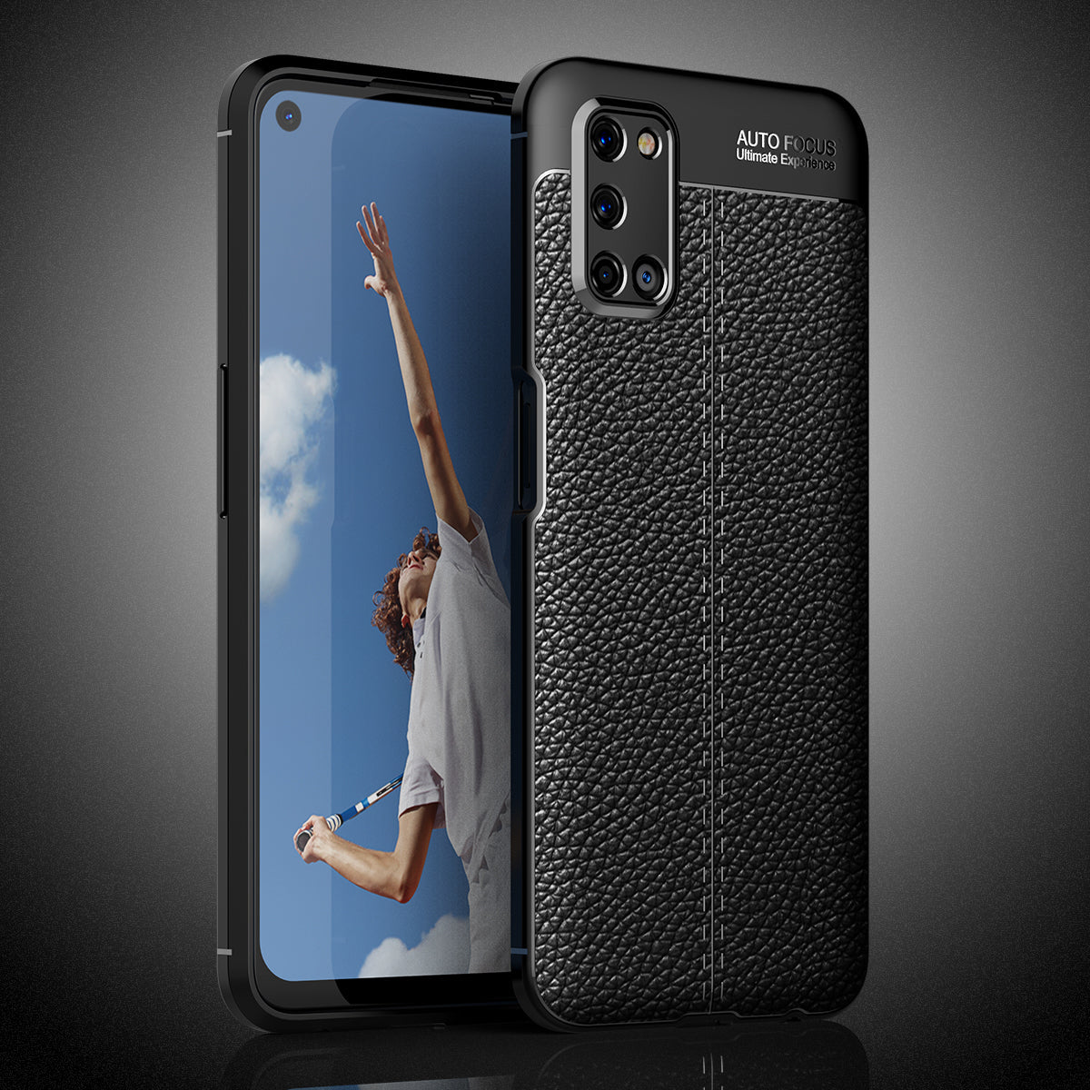OPPO A52/A72 Leather Texture Case Black