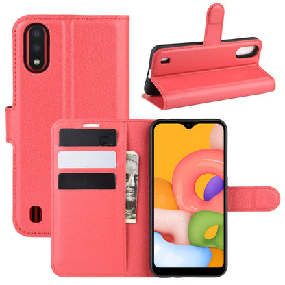 Galaxy A01 Pu Wallet Case [Red]