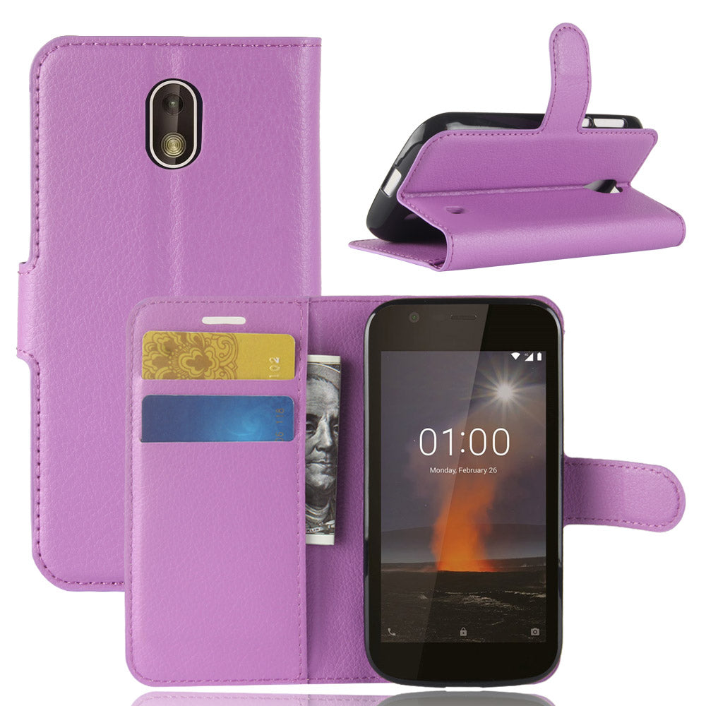 Nokia 1 Pu Wallet Case [Purple]