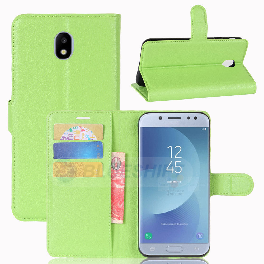Galaxy J3 Pro/J3 2017 Pu Wallet Case [Green]