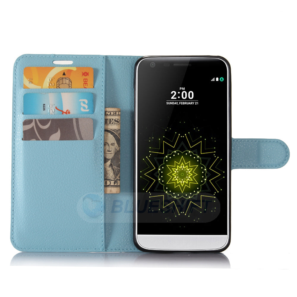 LG G6 Pu Wallet Case [Lightblue]
