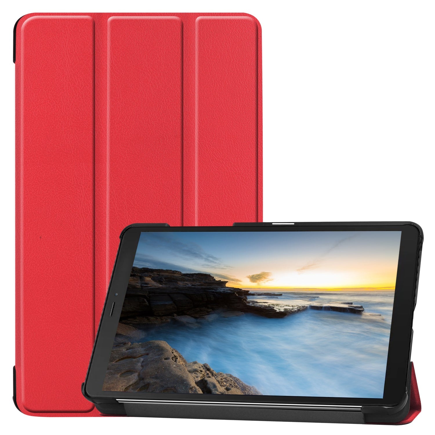Galaxy Tab A 8.0 2019 T290 Tri-Fold Pu Case [Red]