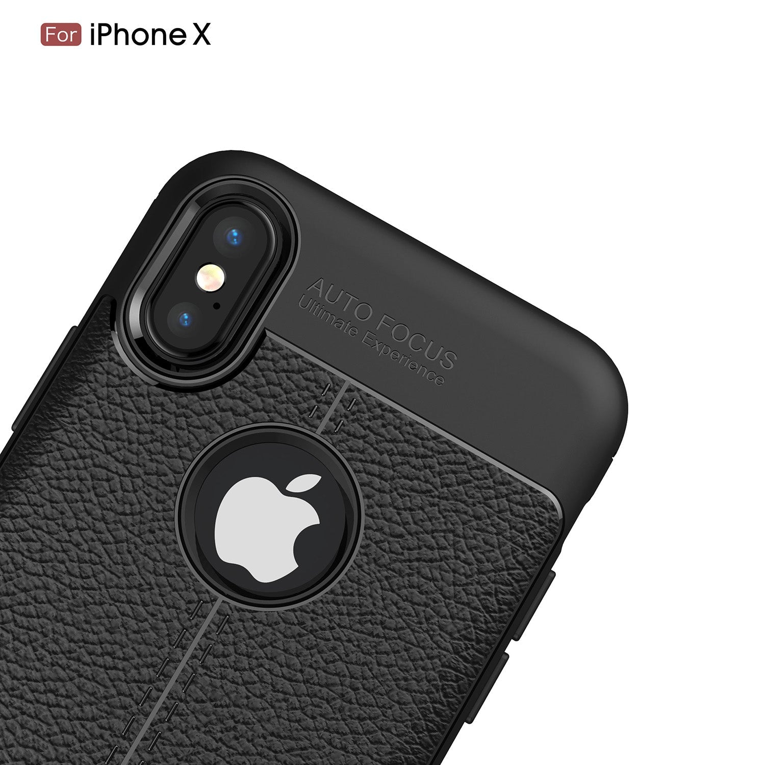 Apple iPhone X/XS Leather Texture Case Grey