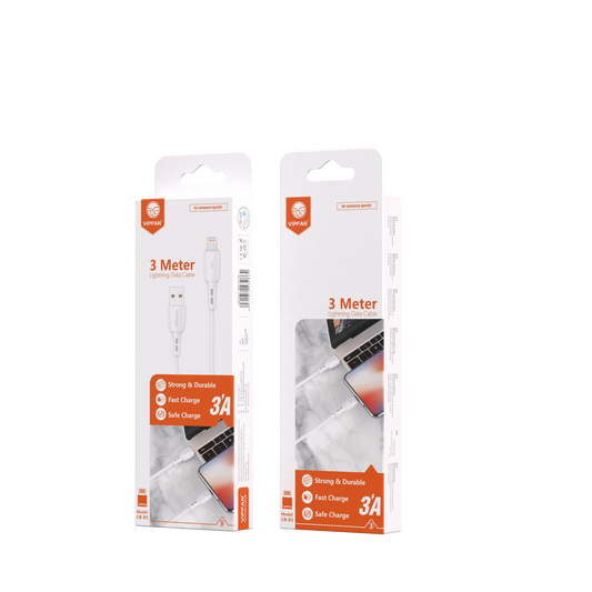 Vipfan Charge Cable (X5) - Lightning [ 2M - White ]