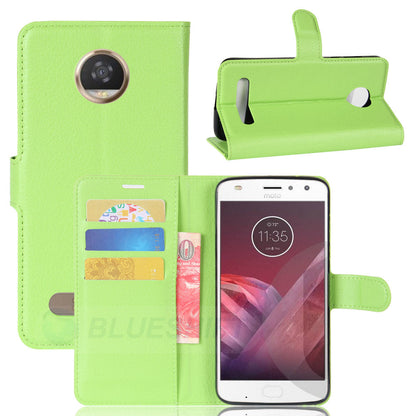 Moto Z2 Play Pu Wallet Case [Green]