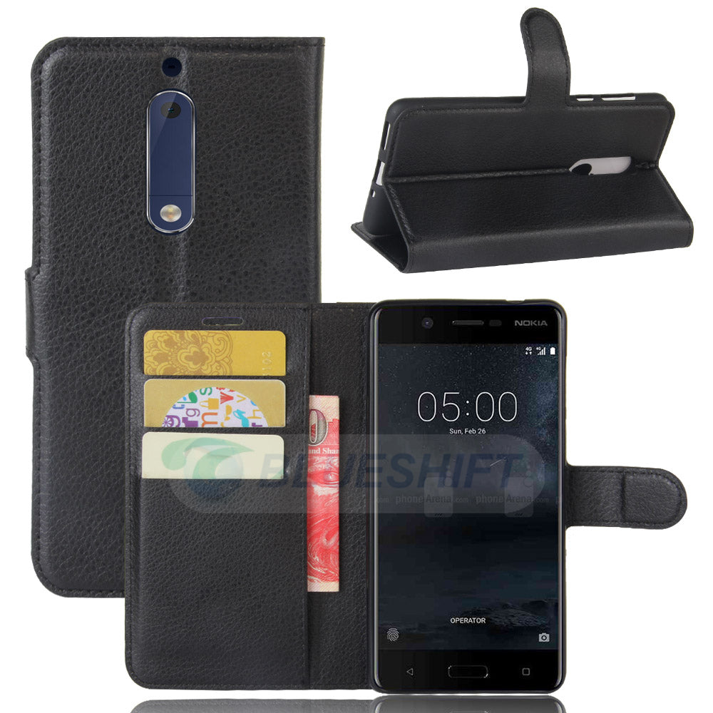 Nokia 5 Pu Wallet Case [Black]