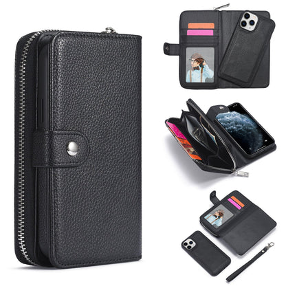 Apple iPhone 12/12 Pro Zipper Wallet Case Black