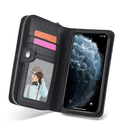 Apple iPhone 12/12 Pro Zipper Wallet Case Black