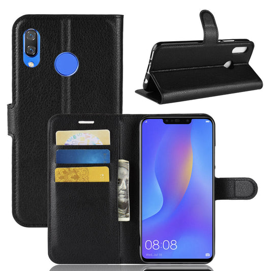 Huawei Nova 3I Pu Wallet Case [Black]