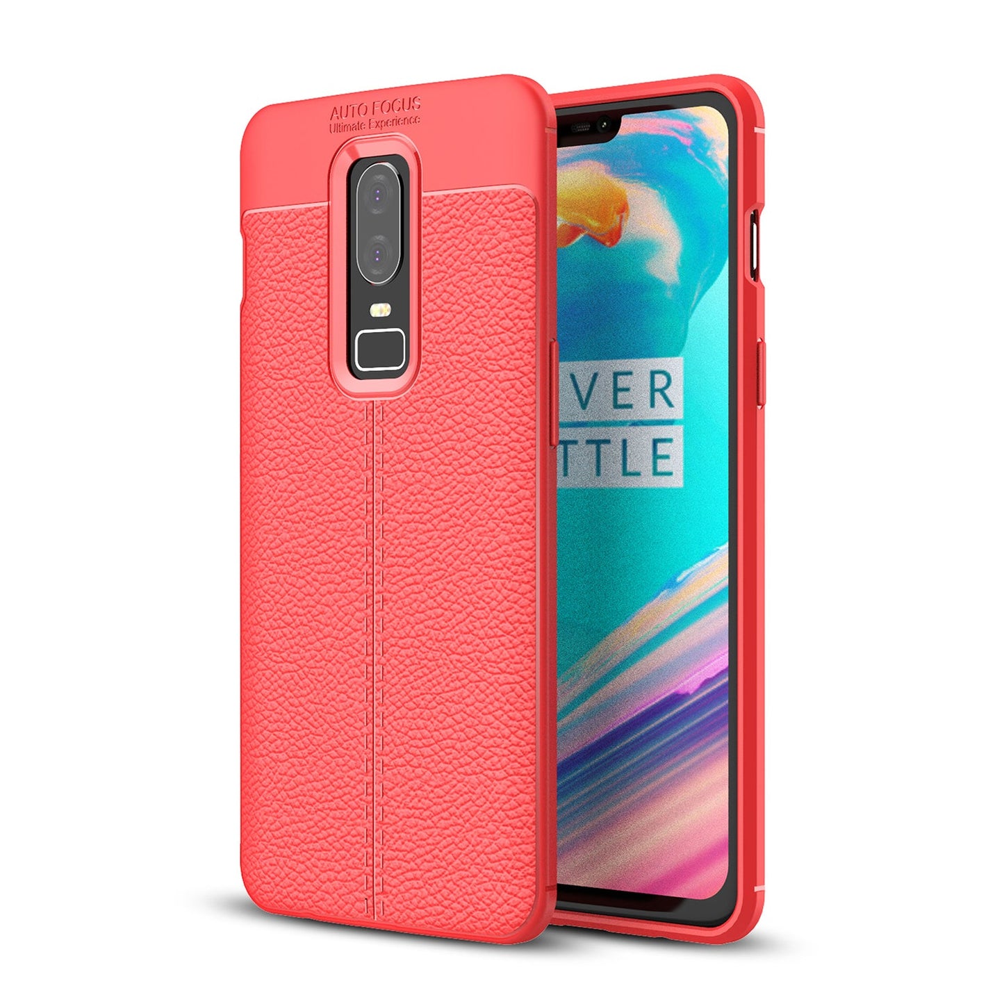 Oneplus 6 Leather Texture Case Red