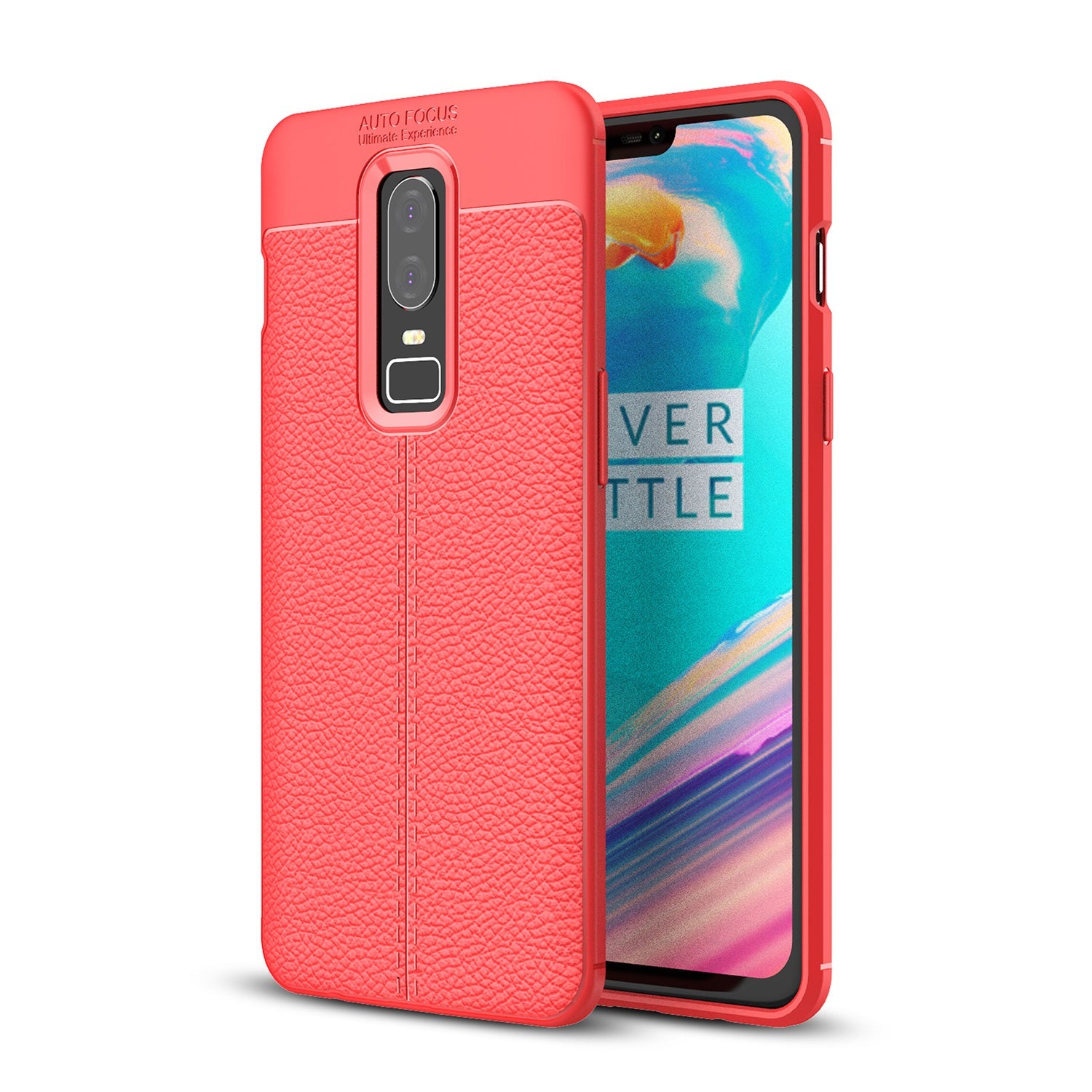 Oneplus 6 Leather Texture Case Red