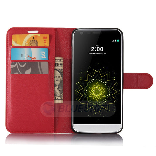 LG G6 Pu Wallet Case [Red]