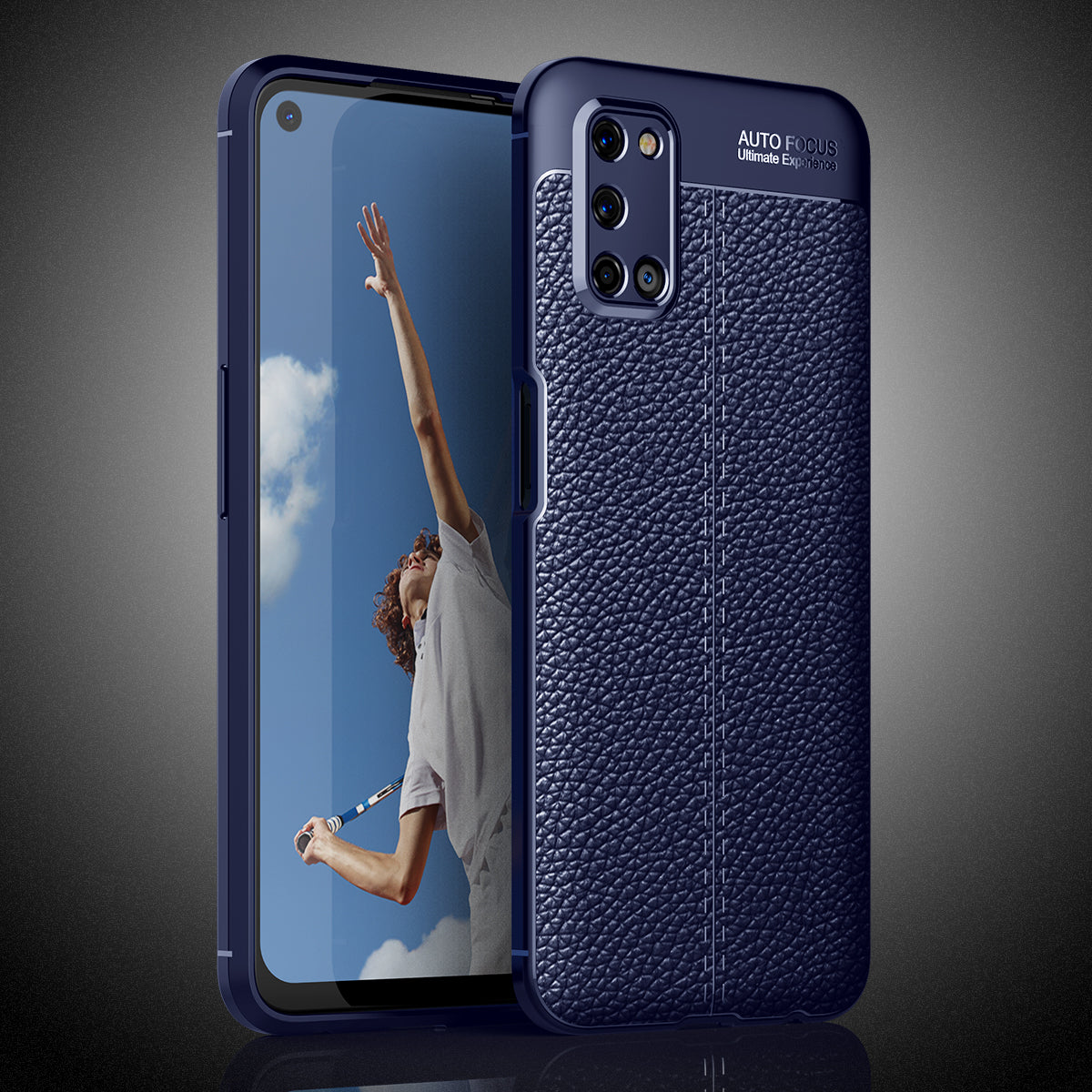 OPPO A52/A72 Leather Texture Case Navy