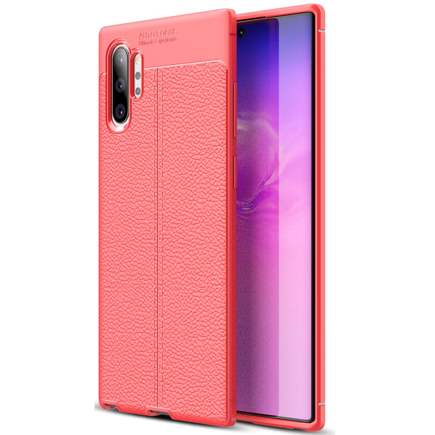 Samsung Galaxy Note 10 Plus Leather Texture Case Red
