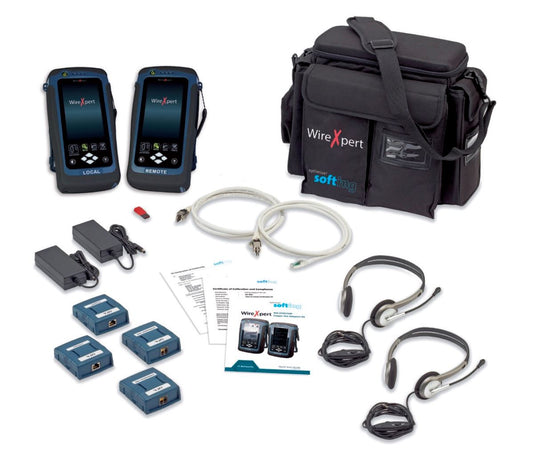 WIREXPERT 500MHz Tester Kit for Copper & Fiber Network Cabling. Includes Both Local & Remote Units, CAT 6A Channel Adapters, CAT 6A Link Adapters, 2x Headsets, Li-Ion *Bought in to Order - 14 Day Lead