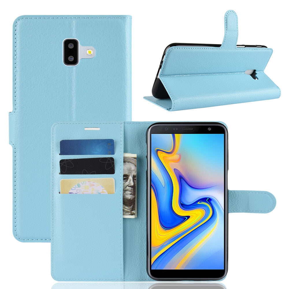 Galaxy J6Plus/J6+ Pu Wallet Case [Lightblue]