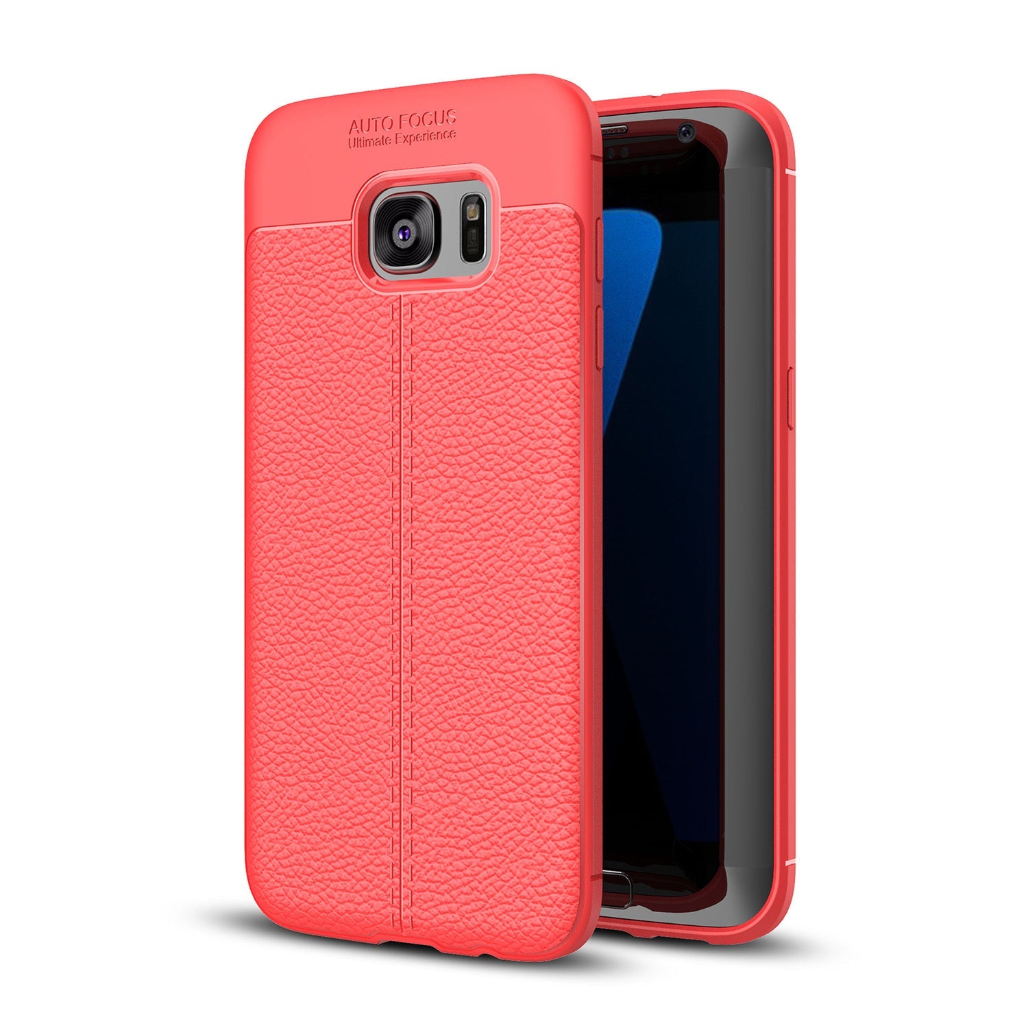 Samsung Galaxy S7 Edge Leather Texture Case Red