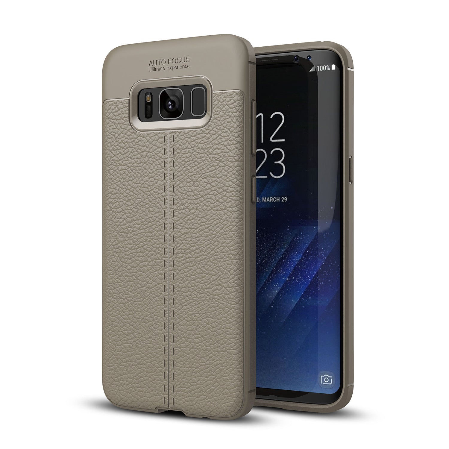 Samsung Galaxy S8 Leather Texture Case Grey