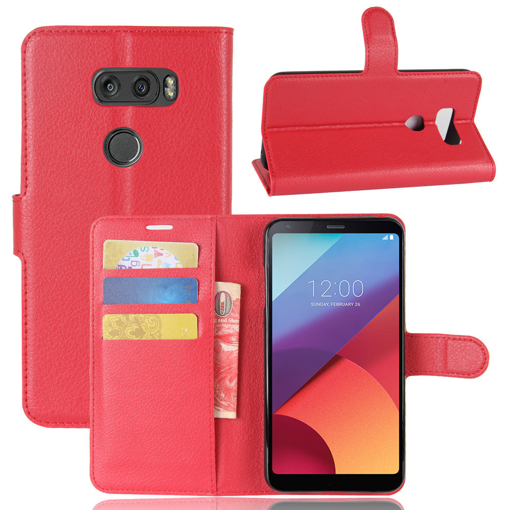 LG V30+ Pu Wallet Case [Red]