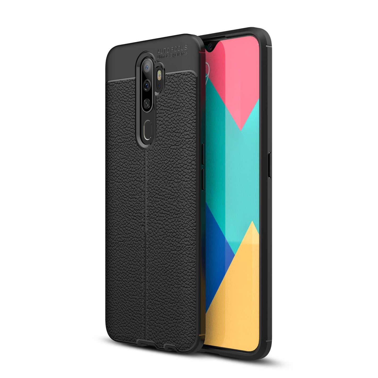 OPPO A5 2020/A9 2020 Leather Texture Case Black