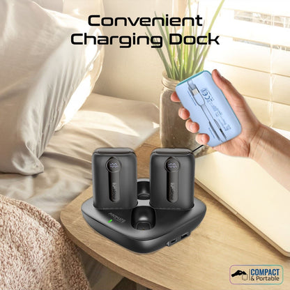 PROMATE 4-Piece 10000mAh Power Bank Charging Kit with Built-in USB-C & Lightning Cables. Supports 30W PD. Smart LED Screen. Includes 4x Mini Power Banks. Includes 1x Charging Dock.