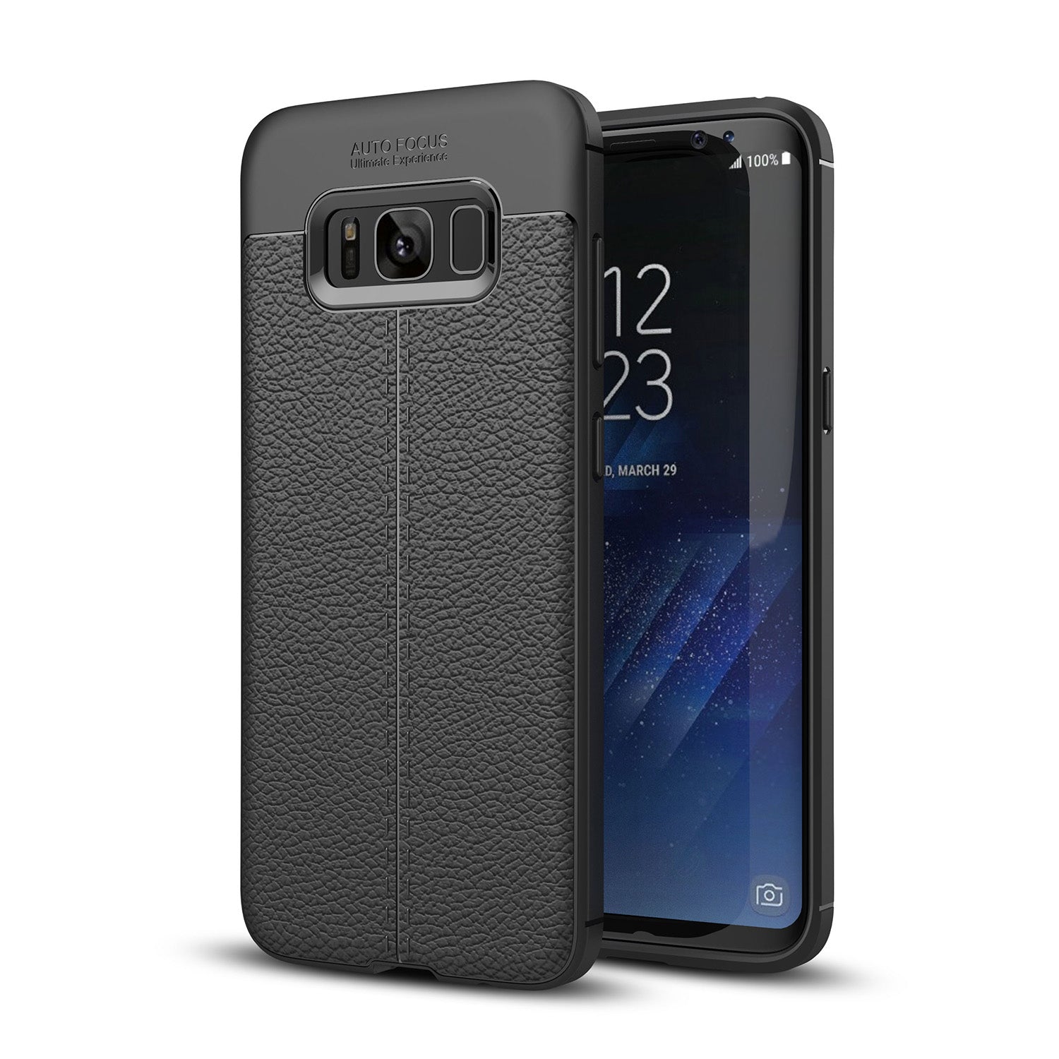 Samsung Galaxy S8 Leather Texture Case Black