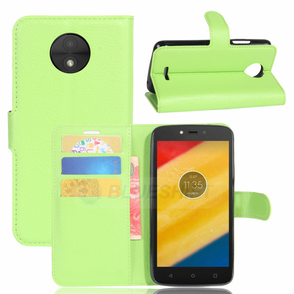 Moto C Pu Wallet Case [Green]