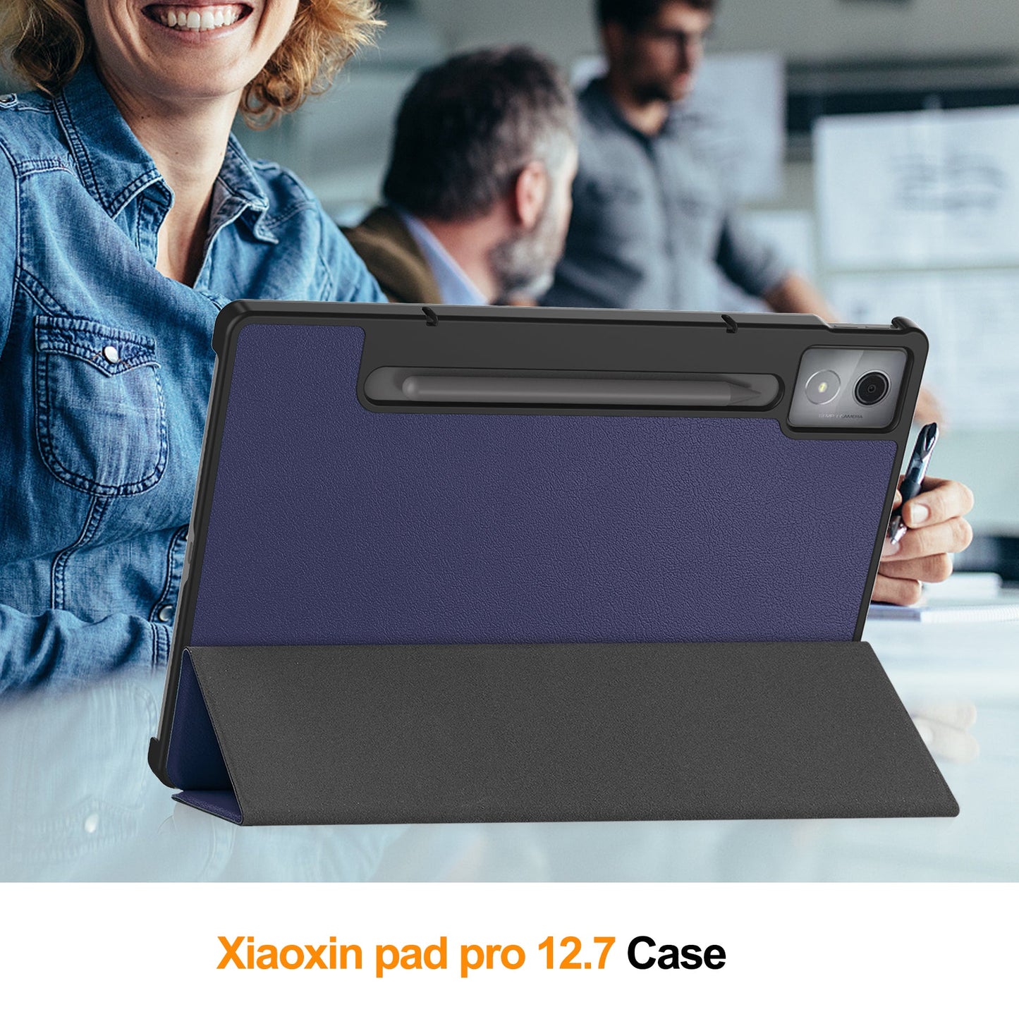 Lenovo Idea Tab Pro 12.7" Tb373 Tri-fold Pu Case [Navy]