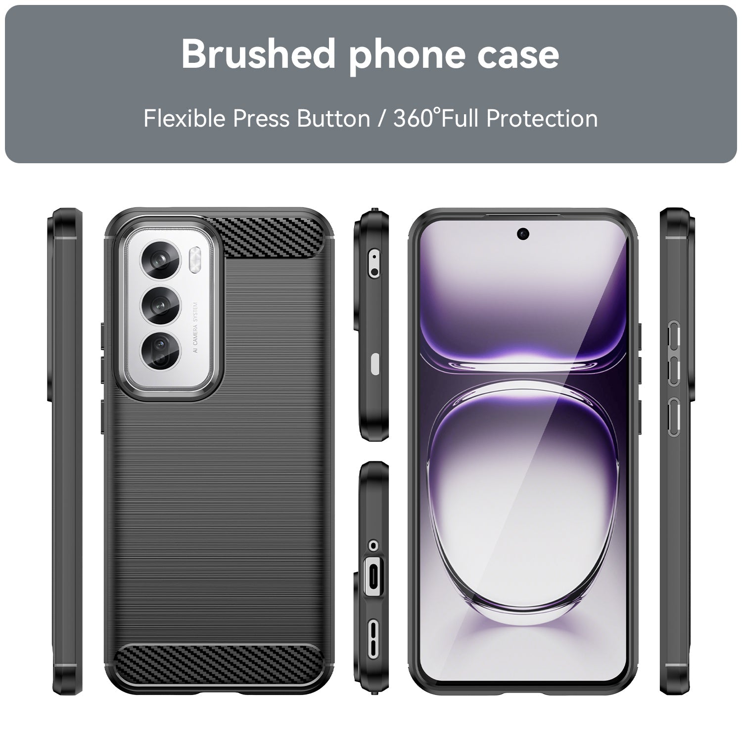 Oppo Reno 12 Pro Carbon Fibre Case [Black]