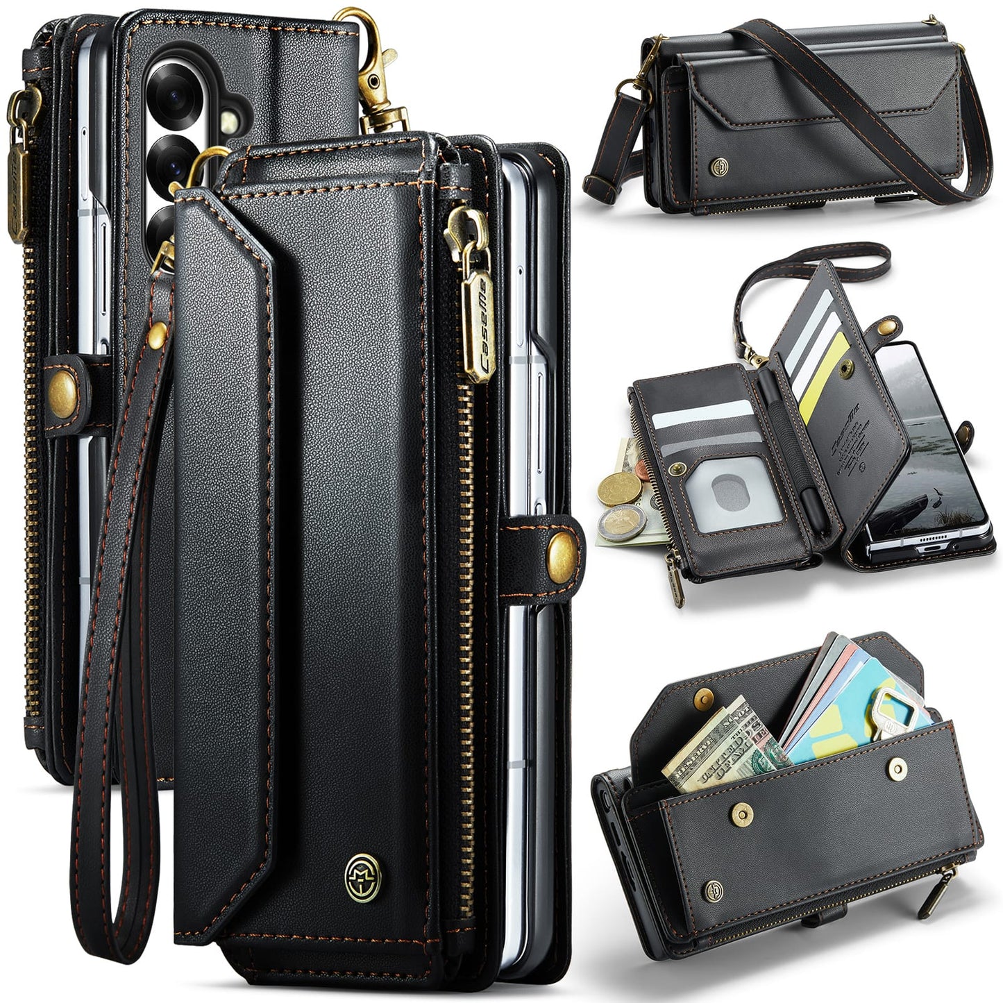 Galaxy Z Fold 7 Crossbody Wallet [Black]