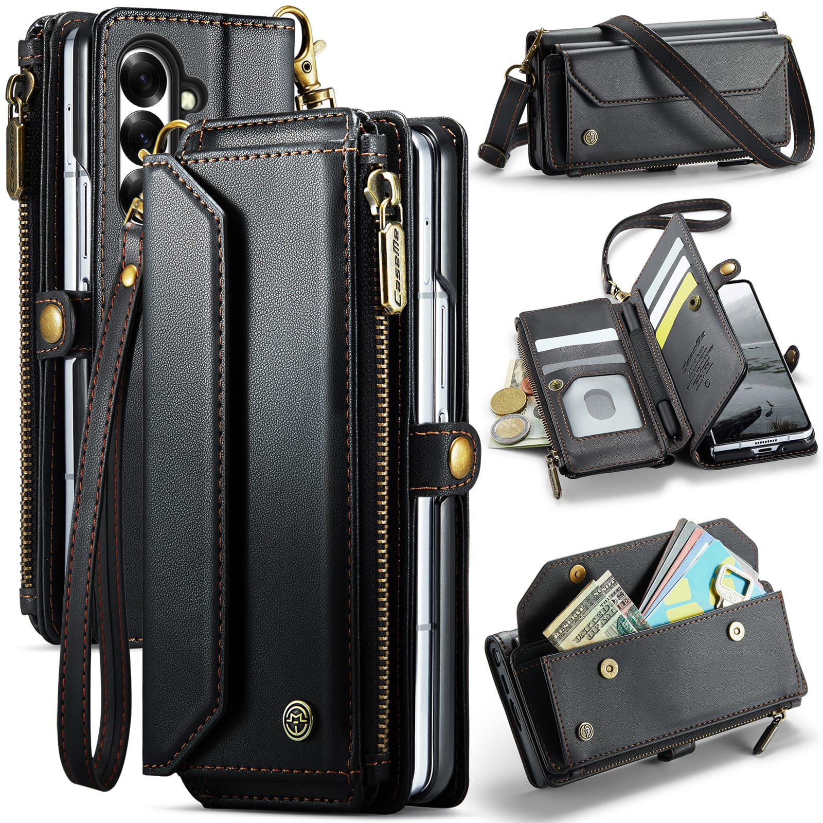 Galaxy Z Fold 7 Crossbody Wallet [Black]