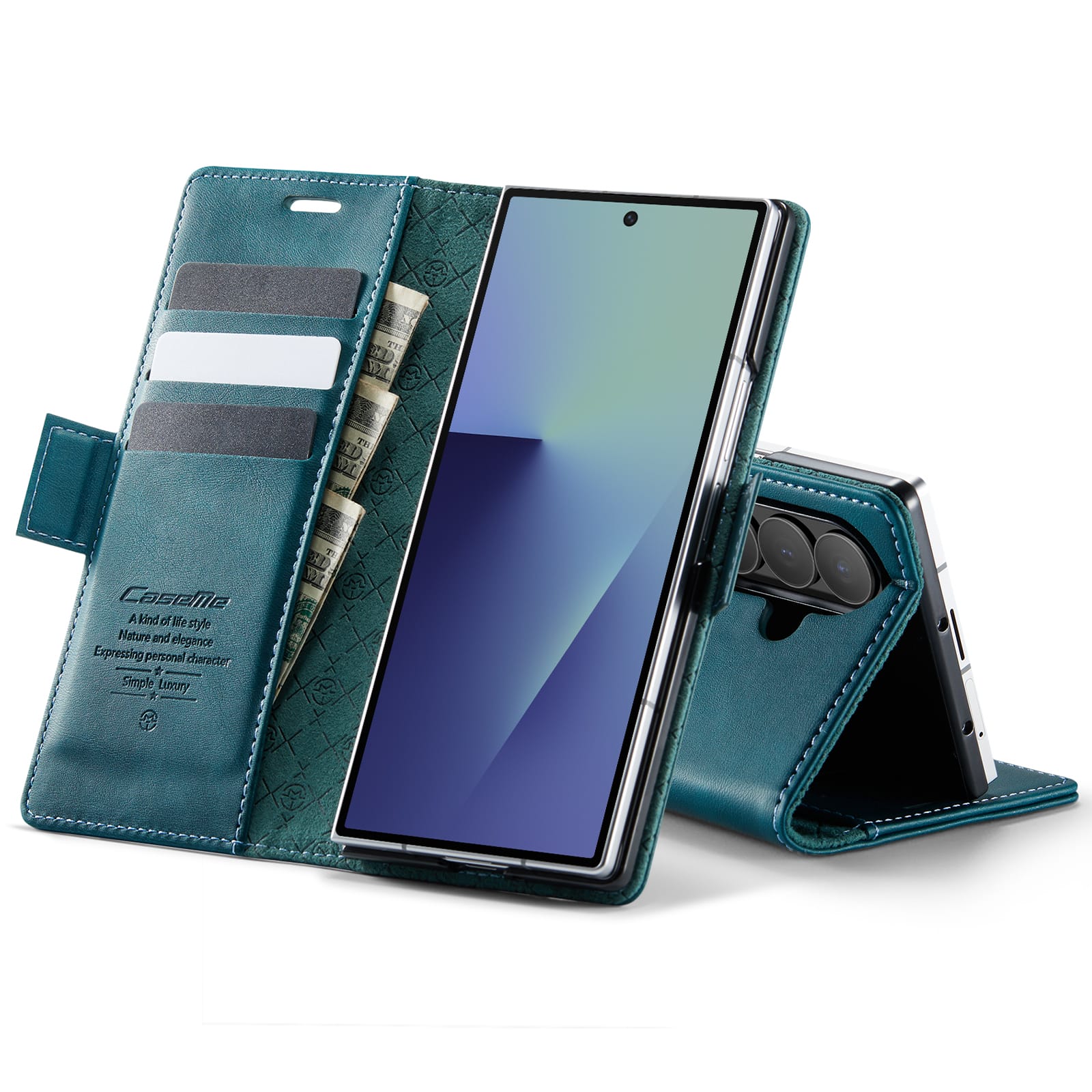 Galaxy Z Fold 7 Pu Wallet Case [Teal]