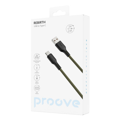 Proove Rebirth USB-A to USB-C Cable 1m (Green) [Green] [1M]