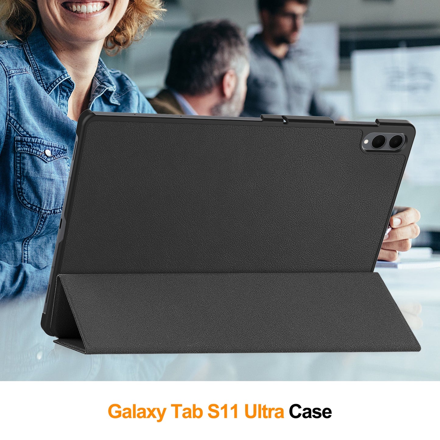 Galaxy Tab S11 Ultra Tri-fold Pu Case [Black]