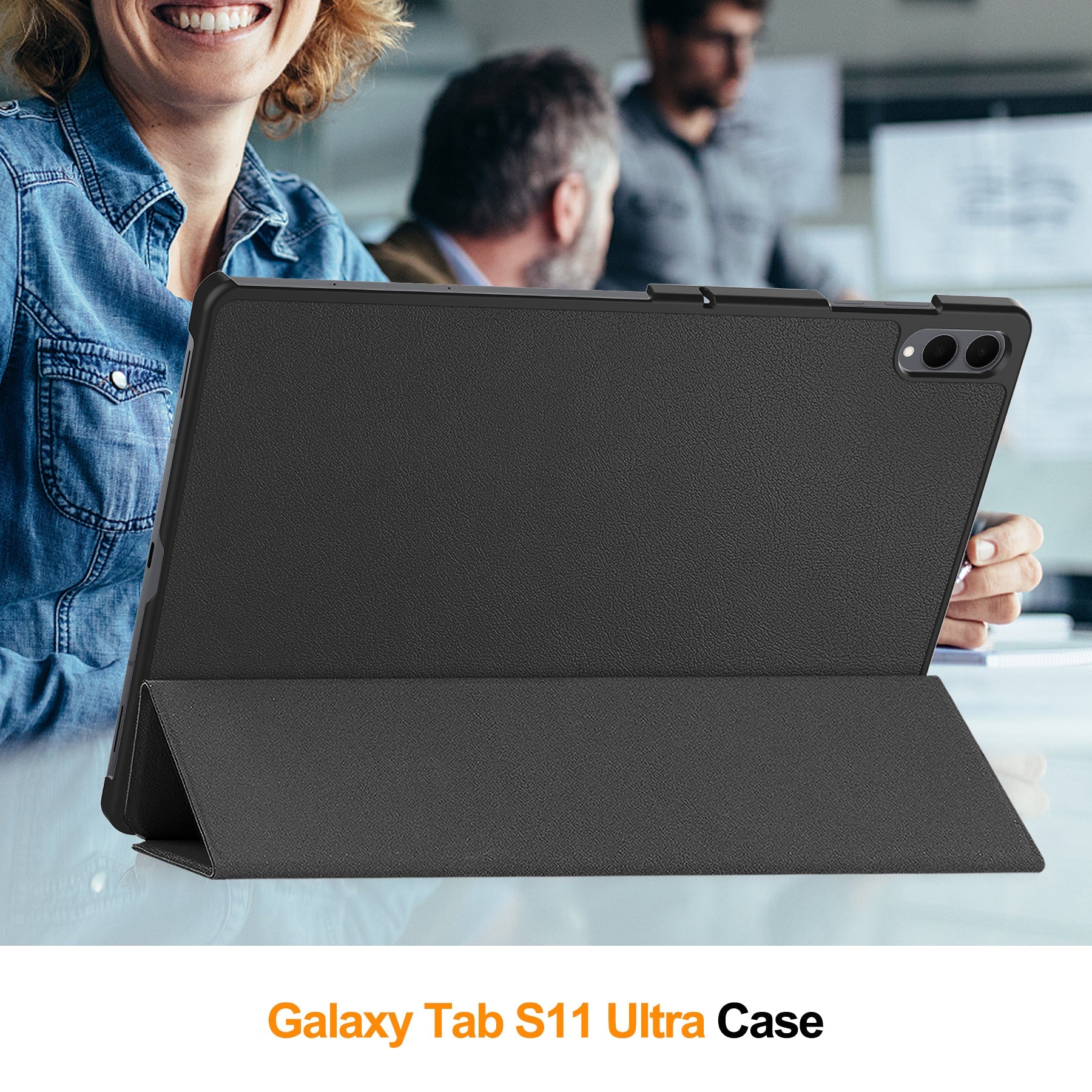 Galaxy Tab S11 Ultra Tri-fold Pu Case [Black]