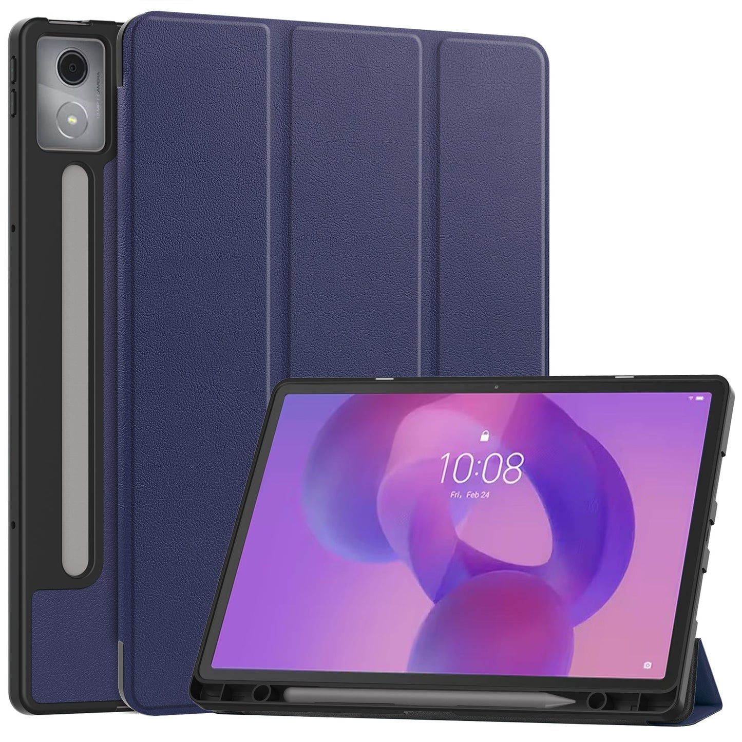 Lenovo Idea Tab Pro 12.7" Tb373 Tri-fold Pen Holder Case [Navy]