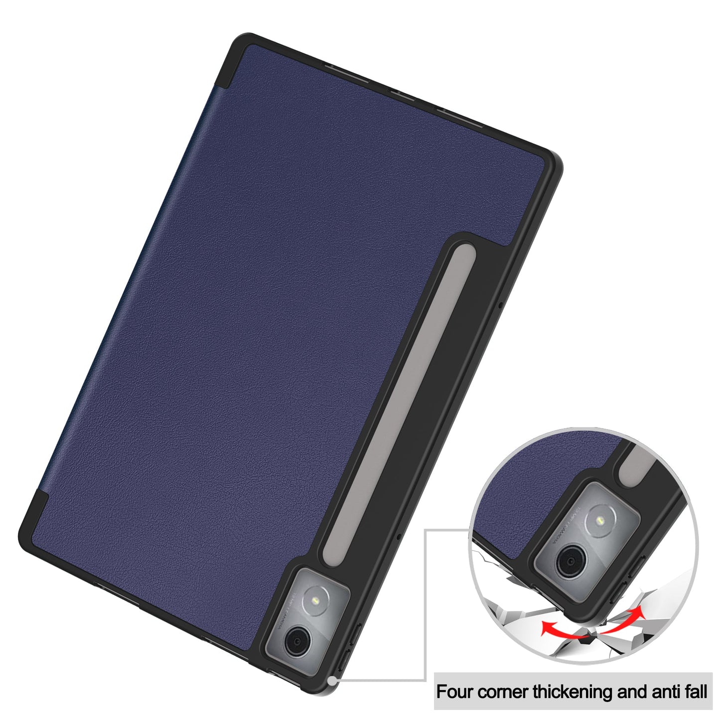 Lenovo Idea Tab Pro 12.7" Tb373 Tri-fold Pen Holder Case [Navy]