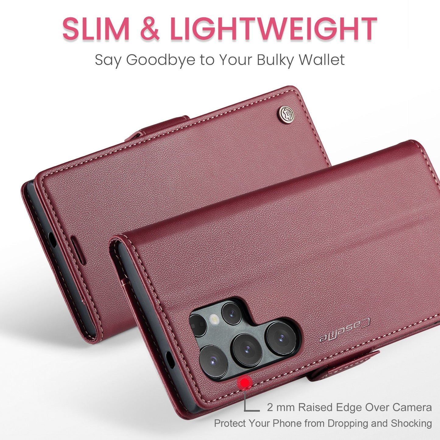 Galaxy S25 Ultra Pu Wallet Case [Maroon]