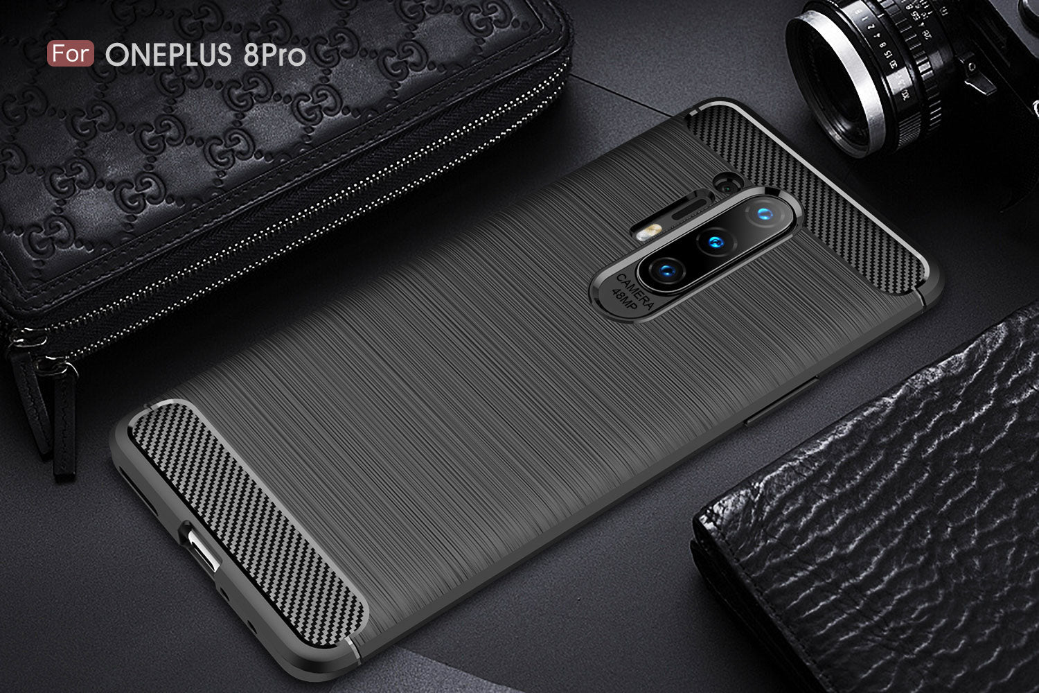 Oneplus 8 Pro Carbon Fibre Case [Black]