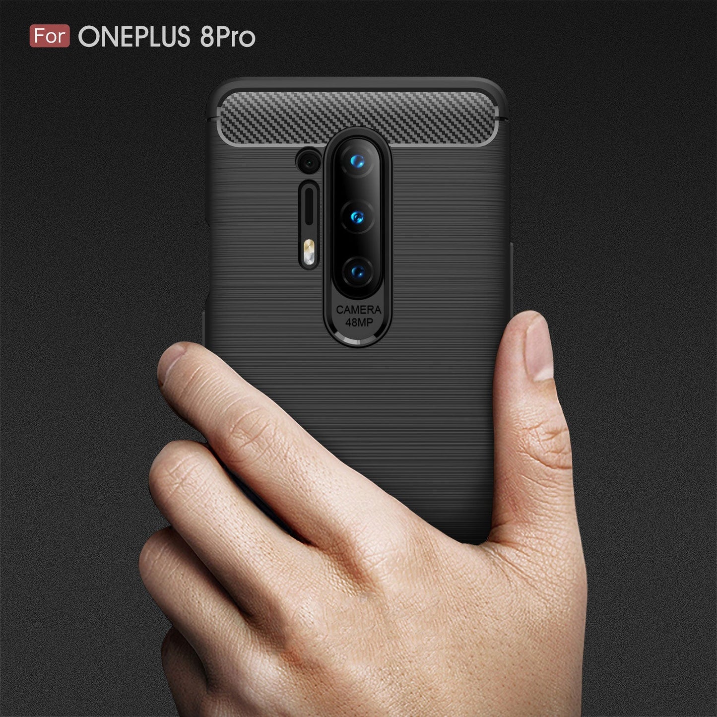 Oneplus 8 Pro Carbon Fibre Case [Black]