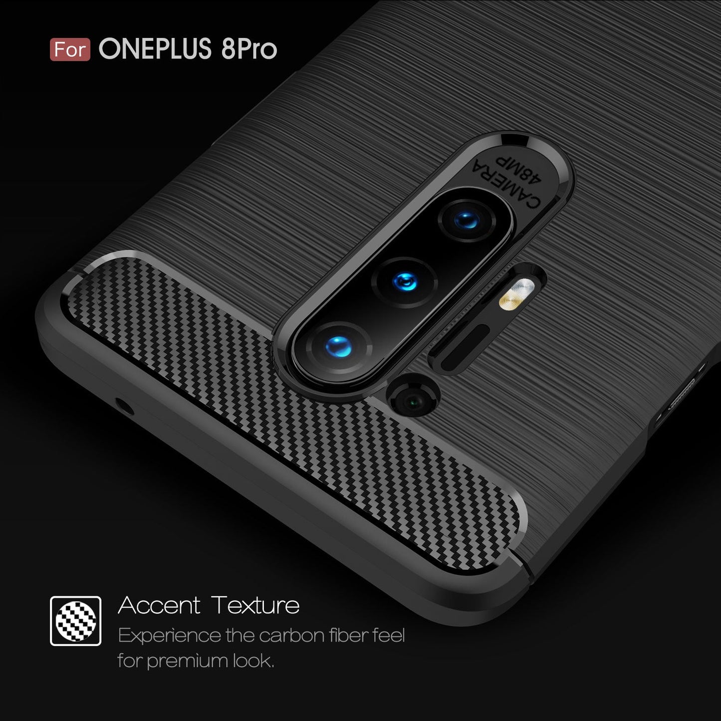 Oneplus 8 Pro Carbon Fibre Case [Black]