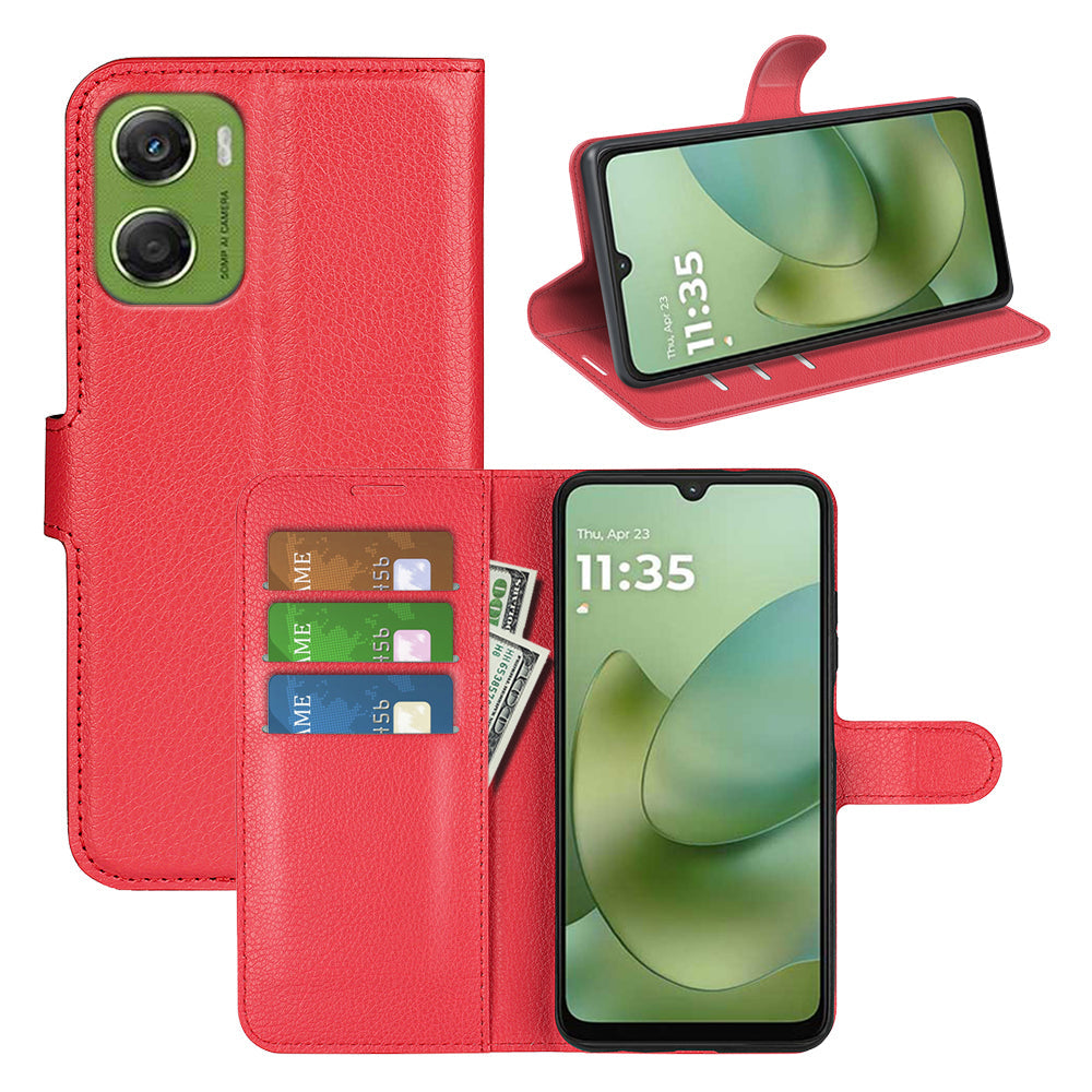 Moto G06 Pu Wallet Case [Red]