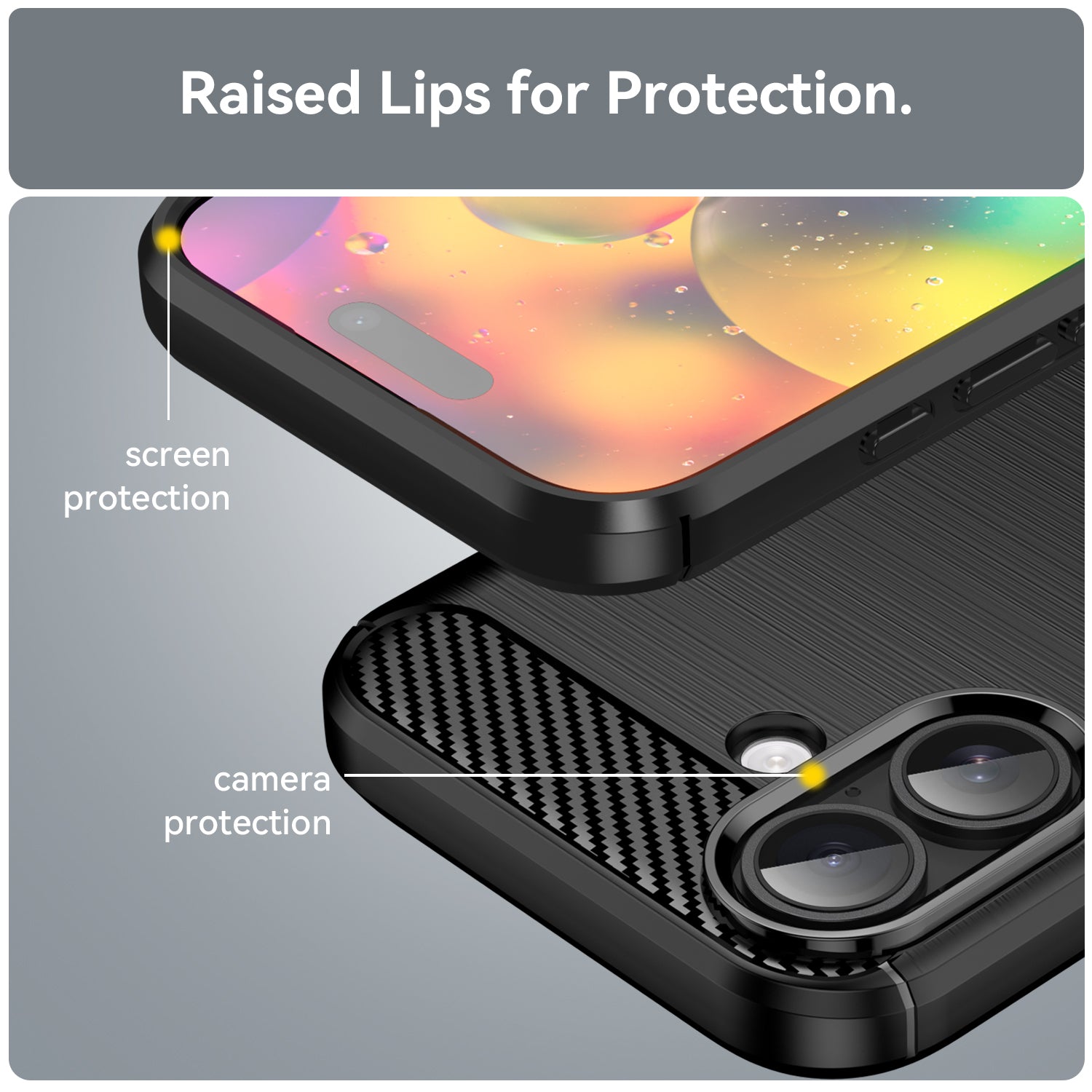 Iphone 17 Carbon Fibre Case [Black]