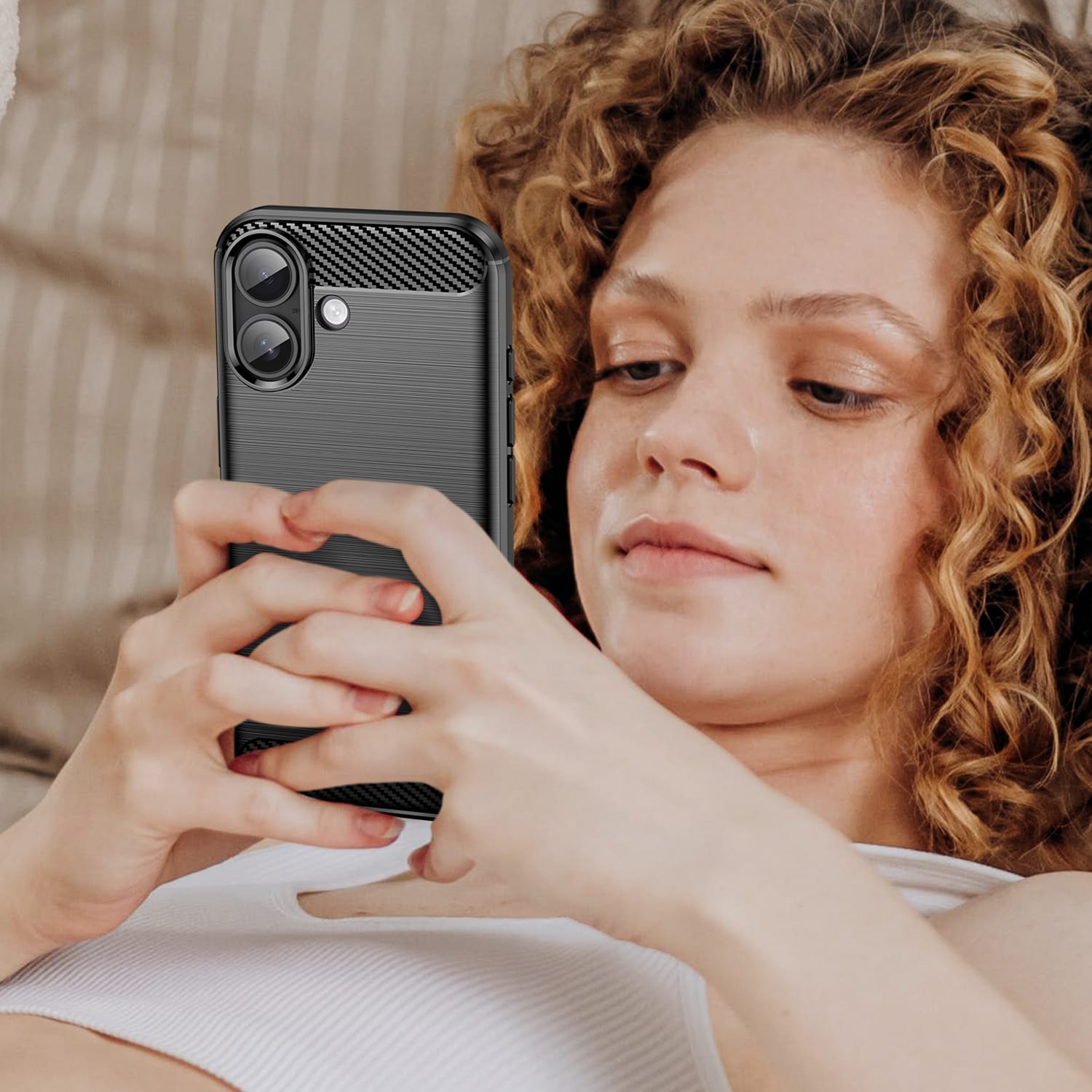 Iphone 17 Carbon Fibre Case [Black]